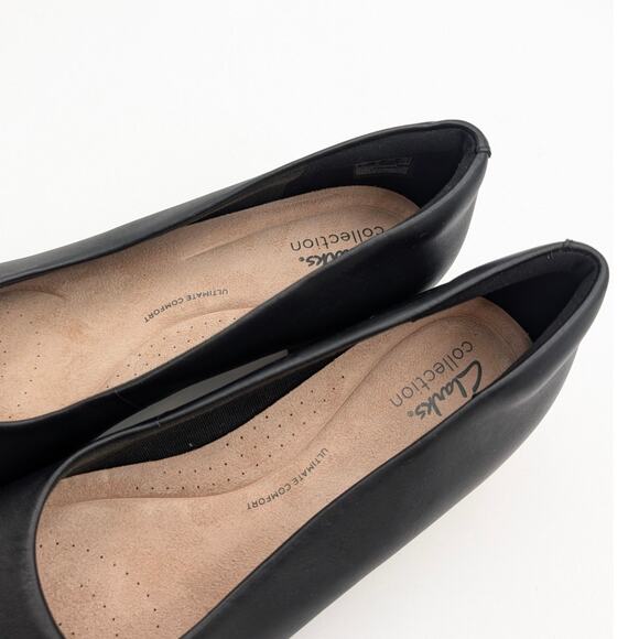 Clarks Marilyn Sara Block Heel Pumps Round Toe Women's Black Size US10M EU41.5 - Picture 8 of 8